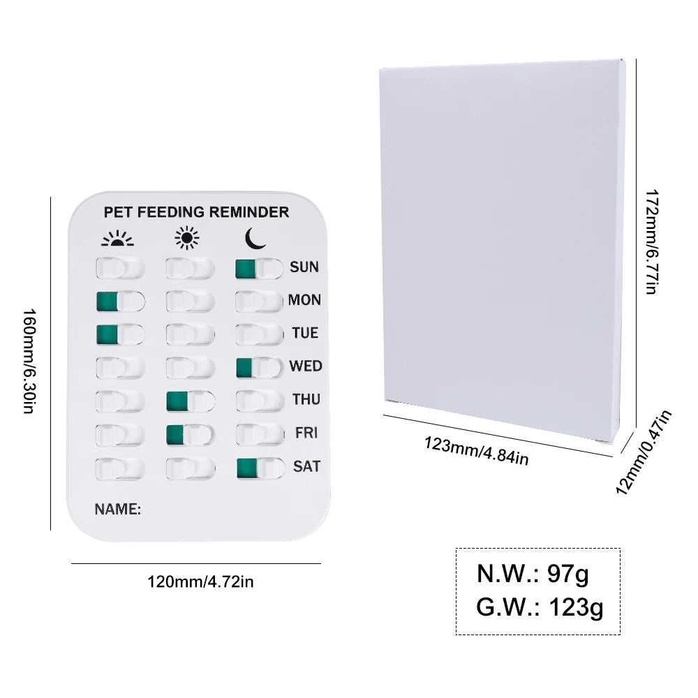 Dog Feeding Reminder Pet Feeding Schedule Record Board Magnetic Reminder Sticker Helps You to Track Pet Feeding & Medication