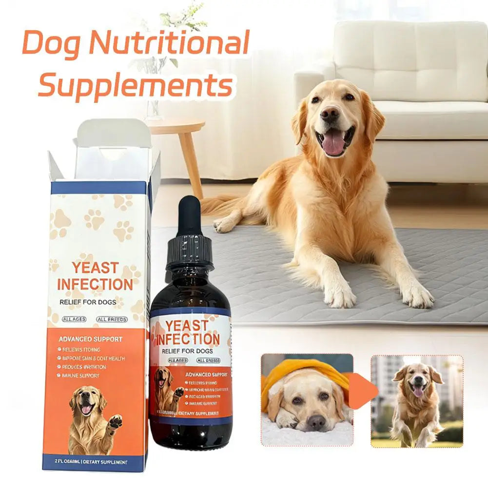 Dog Yeast Infection Relief Supplement 60ml Soothes Itching Supports Skin Coat Health Boost Immunity For All Ages Breeds