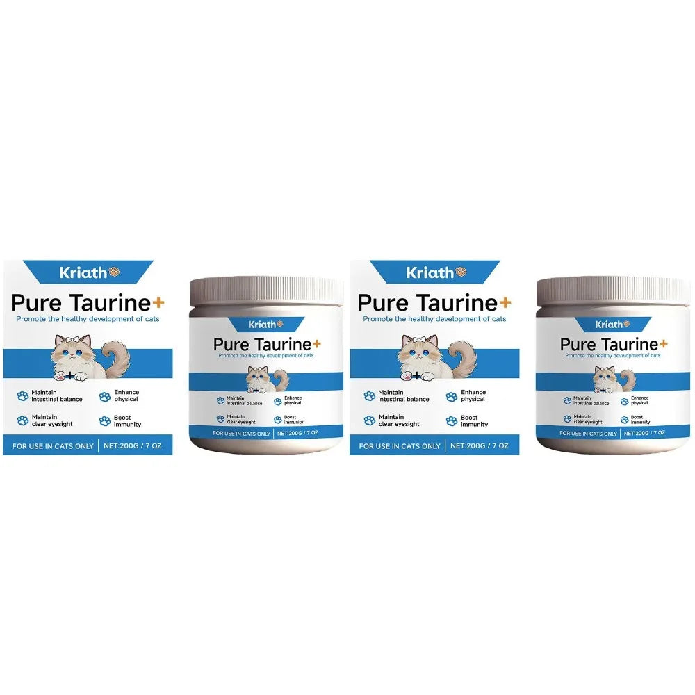 200g Cat Body Health Care Powder 99.9% Pure Taurine VE Zinc Supports Digestion & Enhancing Immunity for Pets with Sensitive Inte