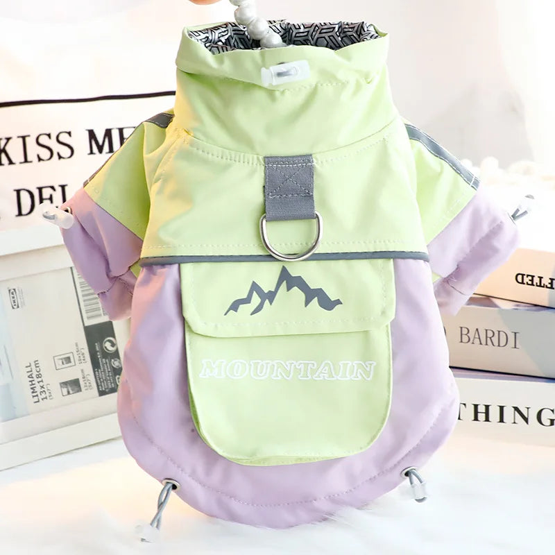 Dog Clothes Winter Thick Functional Travel 3-Proof Down Jacket for Small Dog Cold-Resistant Outdoor Windproof Pet Outfit