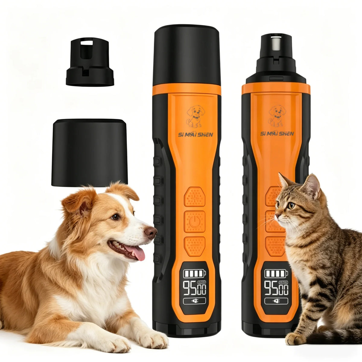 Pet Electric Nail Grinder Rechargeable Dog Paw Grooming Nail Clipper LED Light 5 Speeds Adjustable Cat Claw Nail Grinder