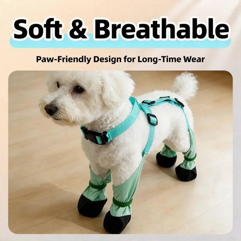 Anti-Slip Dog Suspender Boot Leggings, Waterproof Paw Protector, Dirt-Proof Stay-On Outdoor Dog Rain Booties