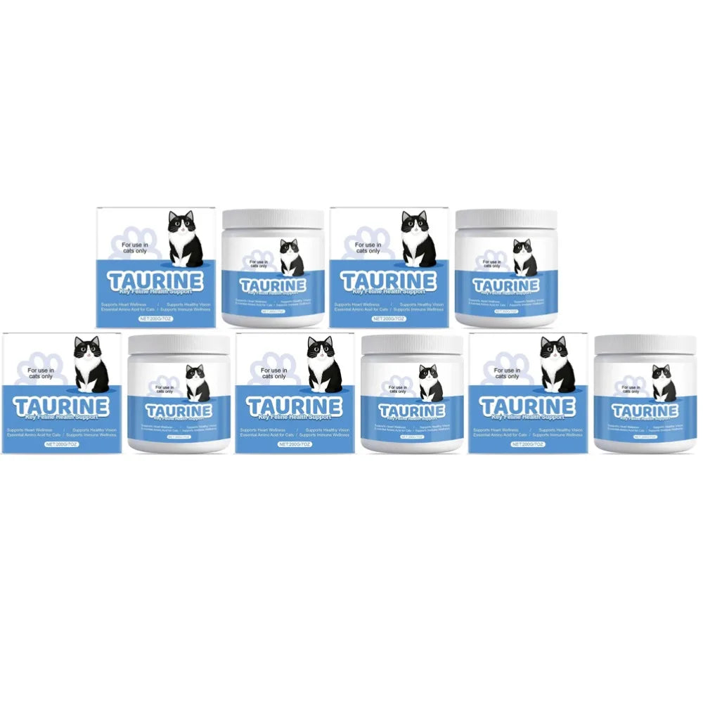 200g Cat Body Health Care Powder 99.9% Pure Taurine VE Zinc Supports Digestion & Enhancing Immunity for Pets with Sensitive Inte