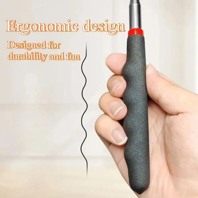 Durable Metal Retractable Cat Teaser Wand Plastic Long Interactive Stick Pet Cat Playing Toy