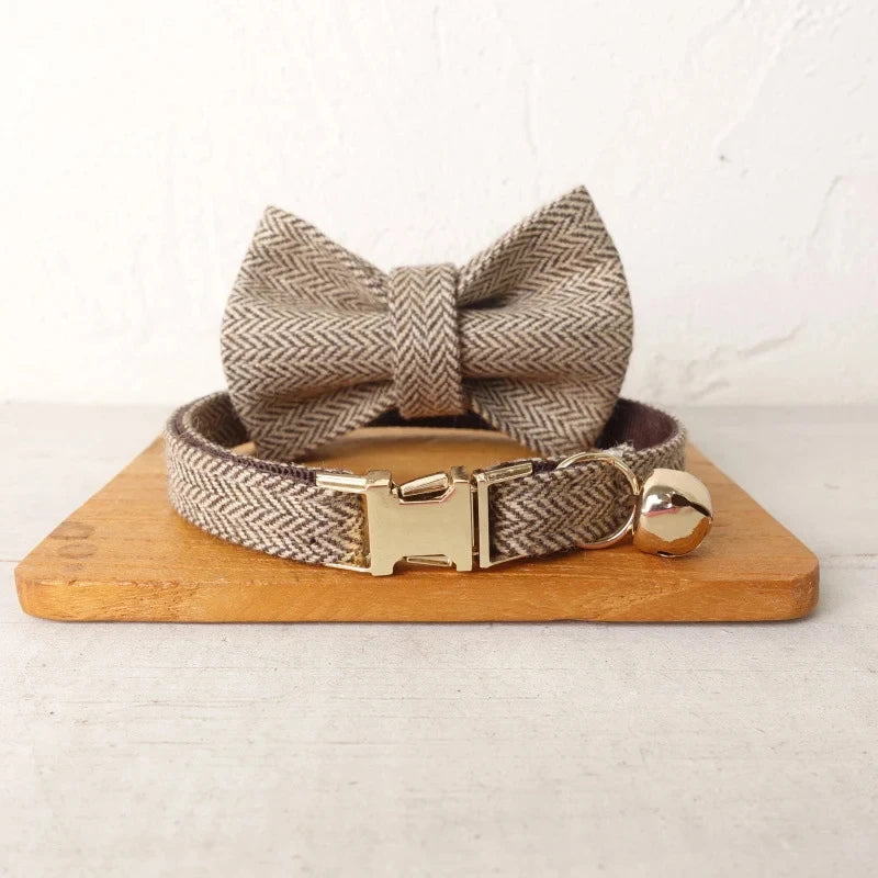 Personalized Dog Collar Brown Customized Pet Collars Free Engraving ID Name Tag Pet Accessory Thick Suit Fiber