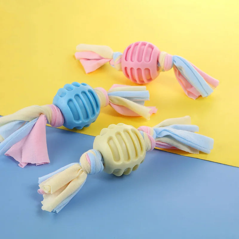 Pet Dog Toys For Small Dog Chews TPR Knot Toys Bite Resistant Molar Teeth Cleaning Dog Training Supplies Interactive Accessories