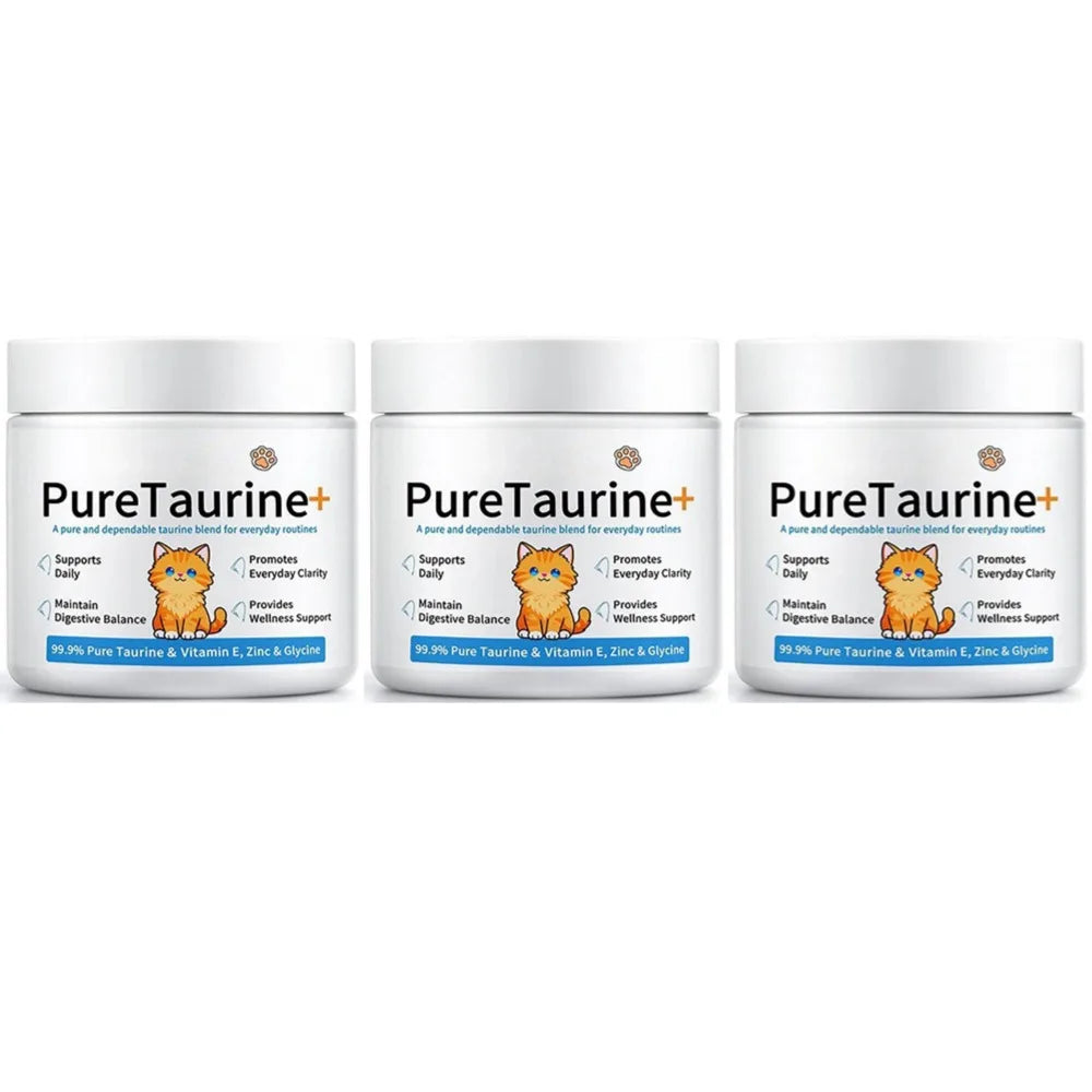 200g Cat Body Health Care Powder 99.9% Pure Taurine VE Zinc Supports Digestion & Enhancing Immunity for Pets with Sensitive Inte