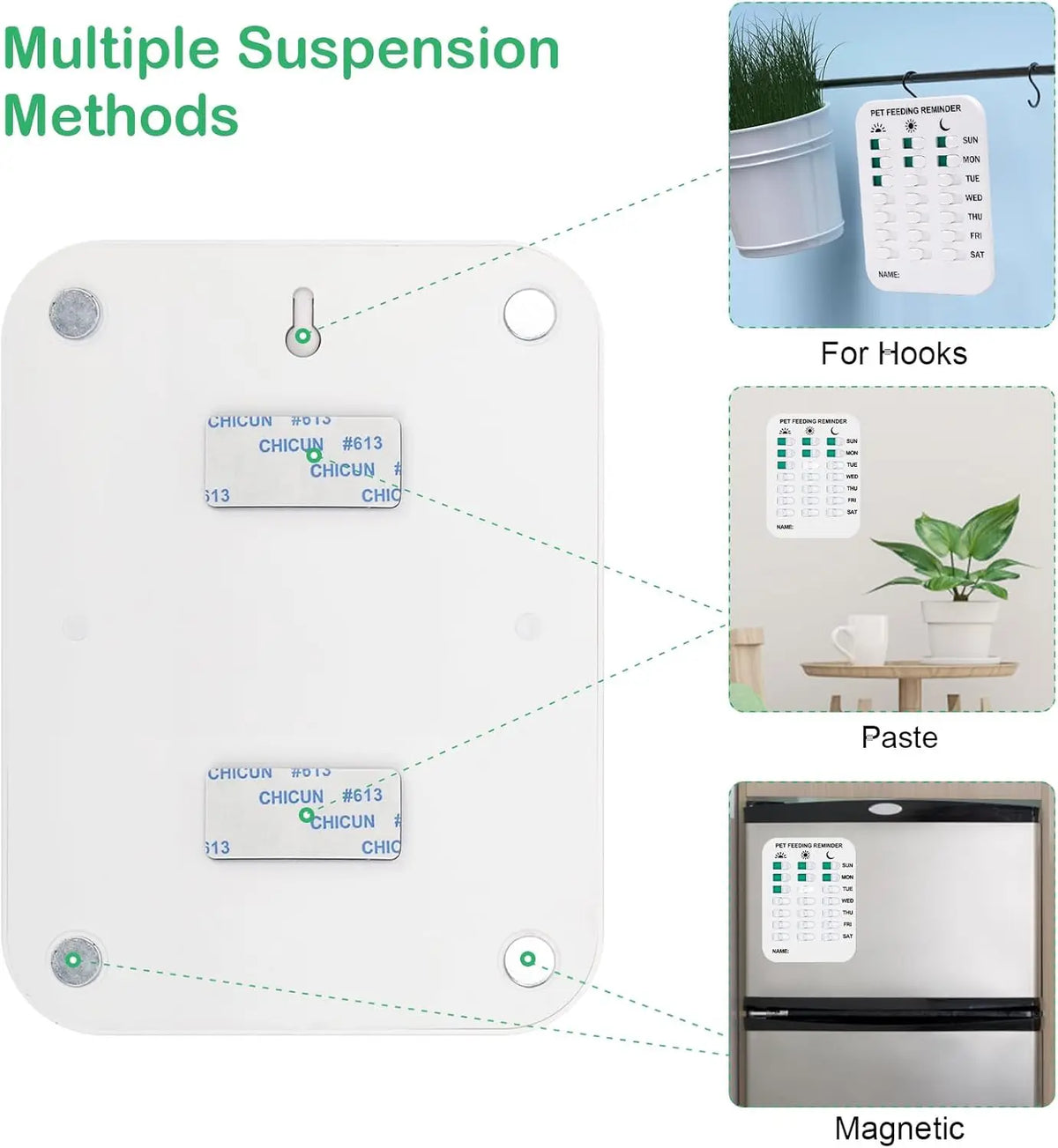 Dog Feeding Reminder Pet Feeding Schedule Record Board Magnetic Reminder Sticker Helps You to Track Pet Feeding & Medication