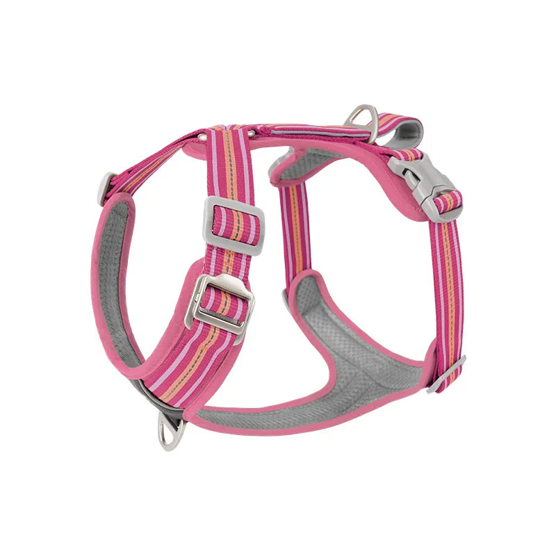 Anti Pull Dog Harness Leash Set Reflective Wear Resistant Soft Outdoor Walking Pet Chest Strap Fashion Safety Pet Supplies