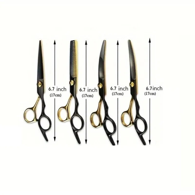 6.5 Inch Pet Grooming Scissors Kit Cat Hair Thinning Shear Pet Scissors Set Blackgold Dog Scissors