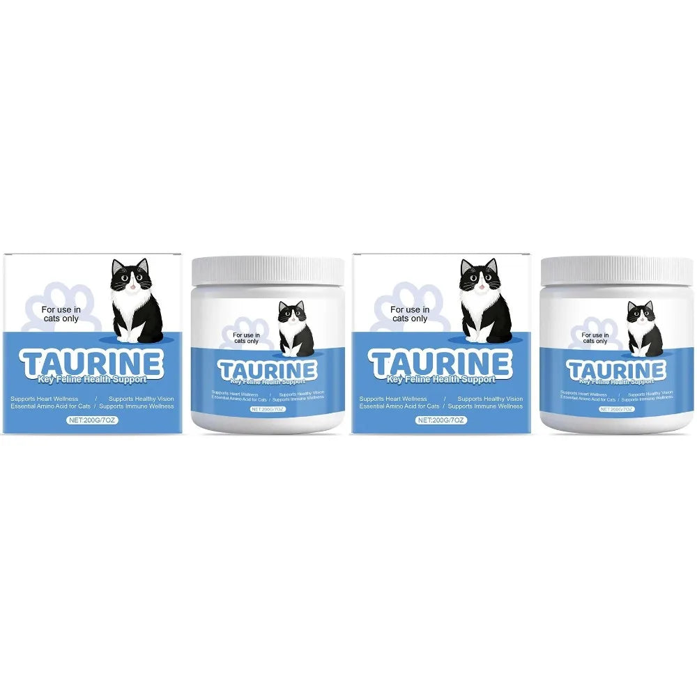 200g Cat Body Health Care Powder 99.9% Pure Taurine VE Zinc Supports Digestion & Enhancing Immunity for Pets with Sensitive Inte