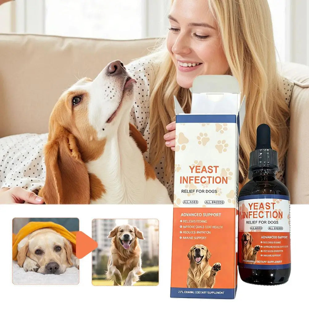 Dog Yeast Infection Relief Supplement 60ml Soothes Itching Supports Skin Coat Health Boost Immunity For All Ages Breeds