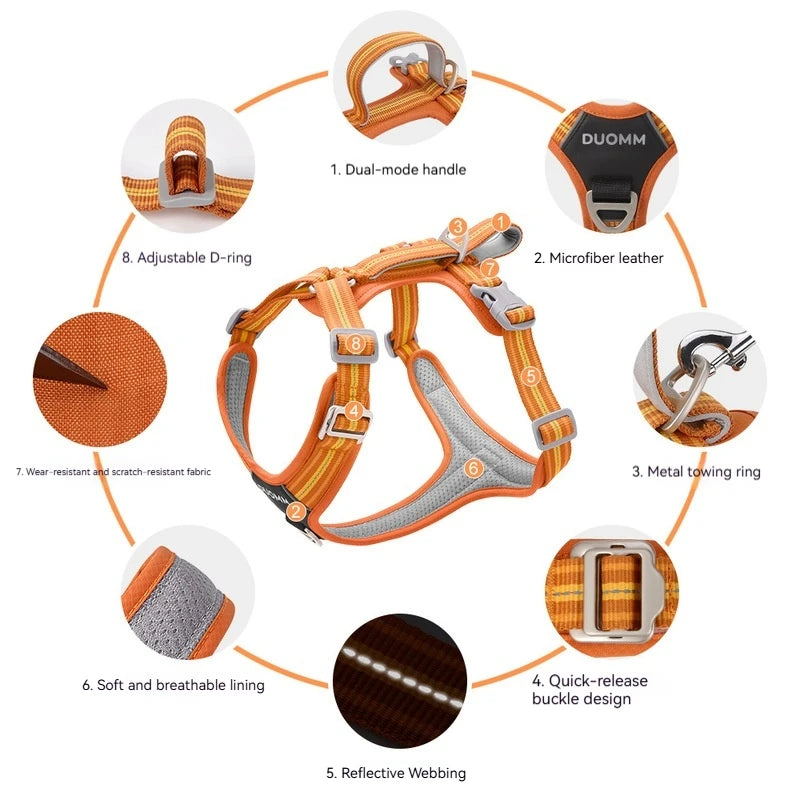 Anti Pull Dog Harness Leash Set Reflective Wear Resistant Soft Outdoor Walking Pet Chest Strap Fashion Safety Pet Supplies