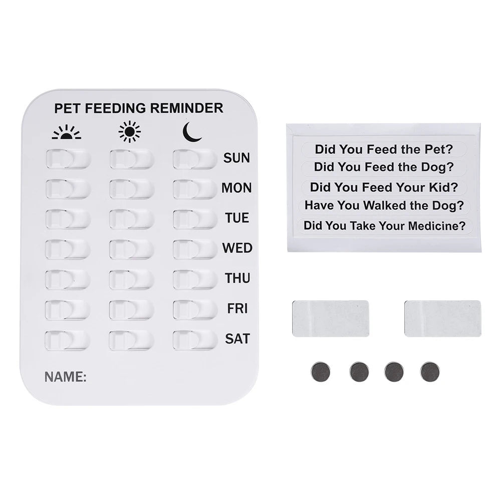 Dog Feeding Reminder Pet Feeding Schedule Record Board Magnetic Reminder Sticker Helps You to Track Pet Feeding & Medication
