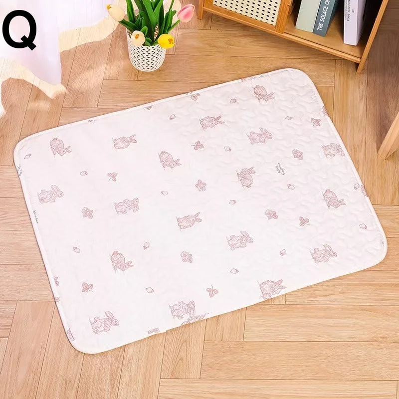 Rabbit Floor Mat Sofa Cushion Training Pad Cage Mat Sleeping Blanket Fence Pad Washable Diaper Bedding Pee Pad Pet Supplies