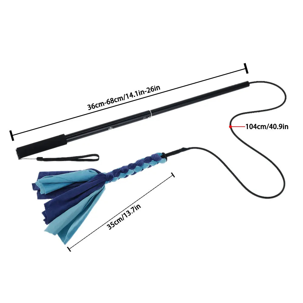 Dogs Flirt Lure Pole Stick Toys Pet Interactive Chasing Tail Teaser Wand Training Chewing Rope Cat Pet
