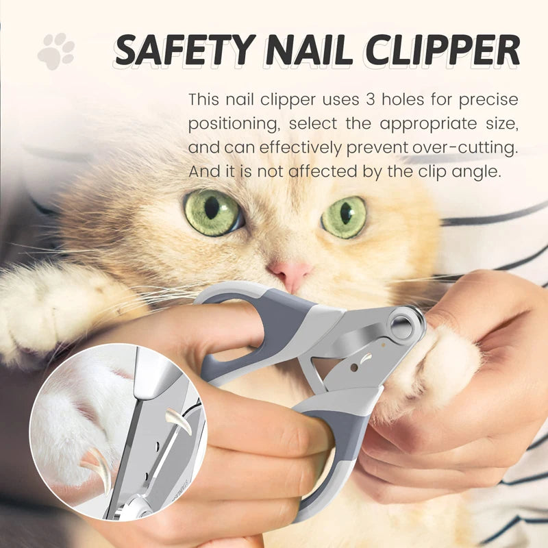 Benepaw Professional Pet Nail Clippers 3 Cutting Holes Cat Claw Trimmer Avoid Over Cutting Grooming Tool For Small Animals