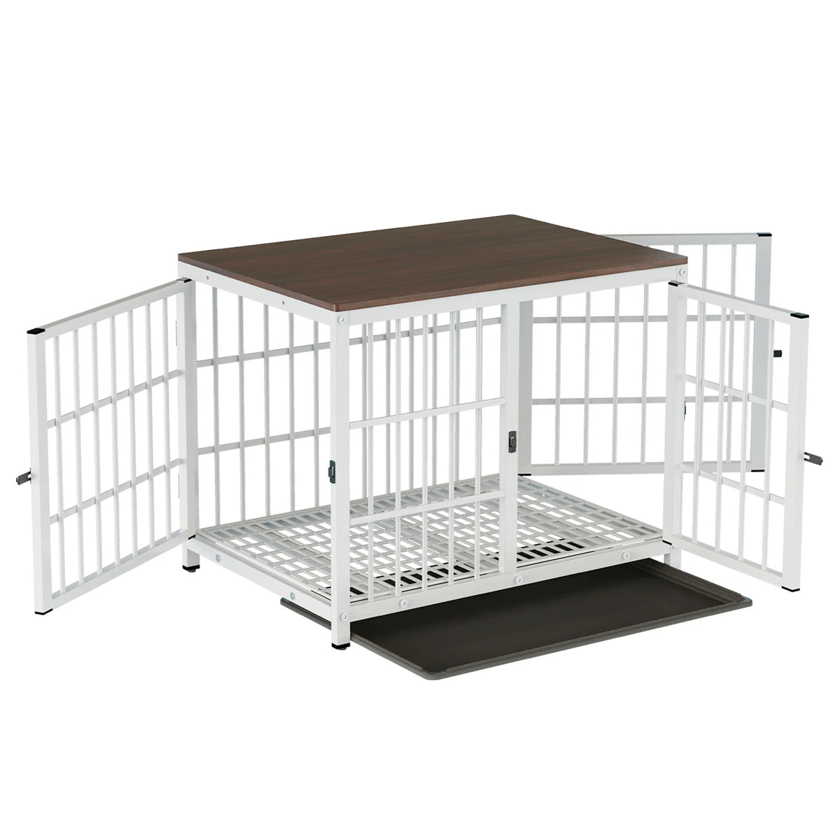 Furniture Style Dog Crate End Table Indoor Pet Kennel with Three Doors and Removable Tray for Small Medium Large Dogs