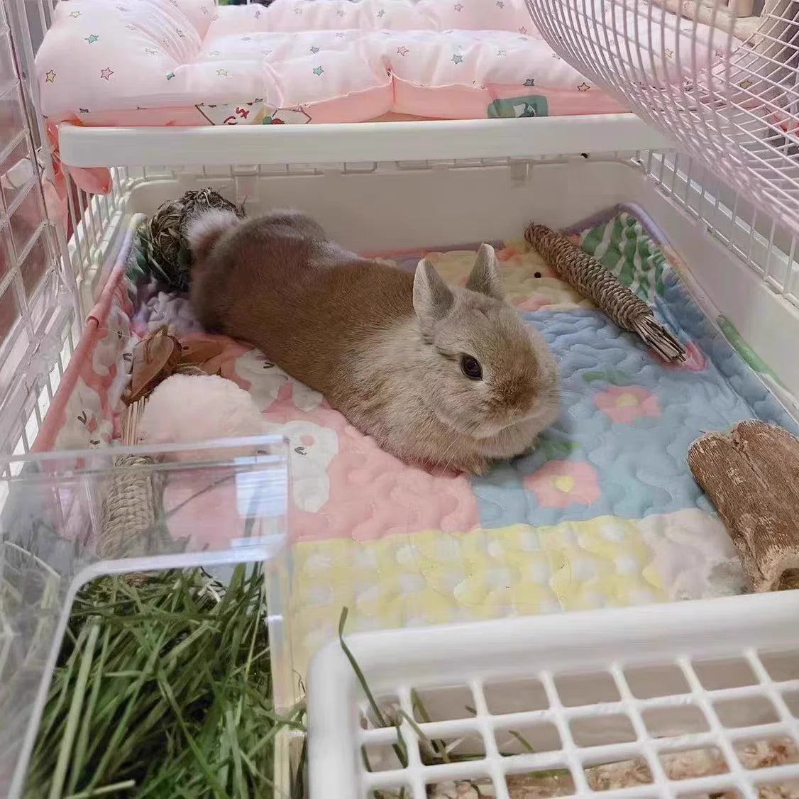 Rabbit Floor Mat Sofa Cushion Training Pad Cage Mat Sleeping Blanket Fence Pad Washable Diaper Bedding Pee Pad Pet Supplies