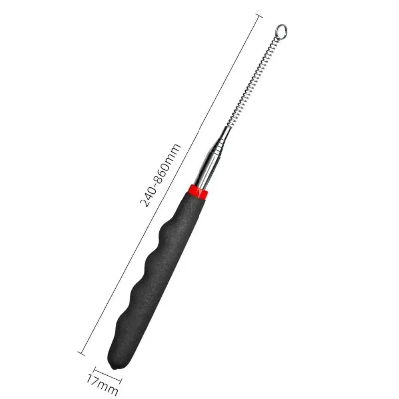 Durable Metal Retractable Cat Teaser Wand Plastic Long Interactive Stick Pet Cat Playing Toy