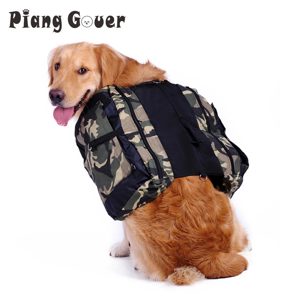 Waterproof Camouflage Pet Backpack Adjustable Dog Saddle Bag For Medium Large Dog Hiking Travel Outdoor Pet Accessories