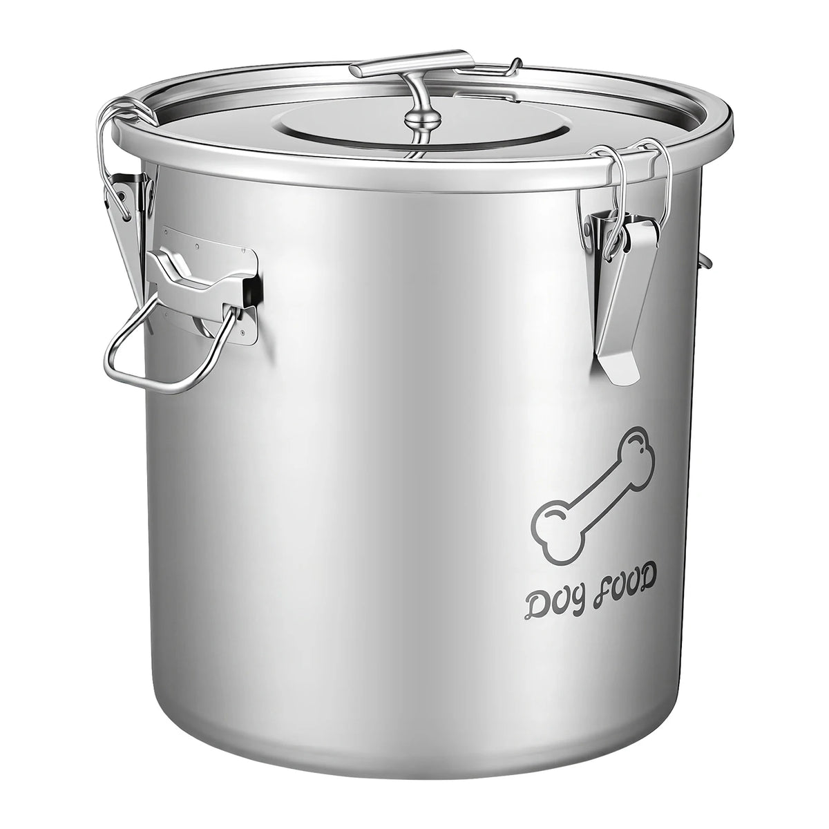 SucceBuy Stainless Steel Dog Food Storage Container 17 lbs/30 lbs 20 L/35L Bin Airtight Lid & Dual Handles for Dogs & Cats Food