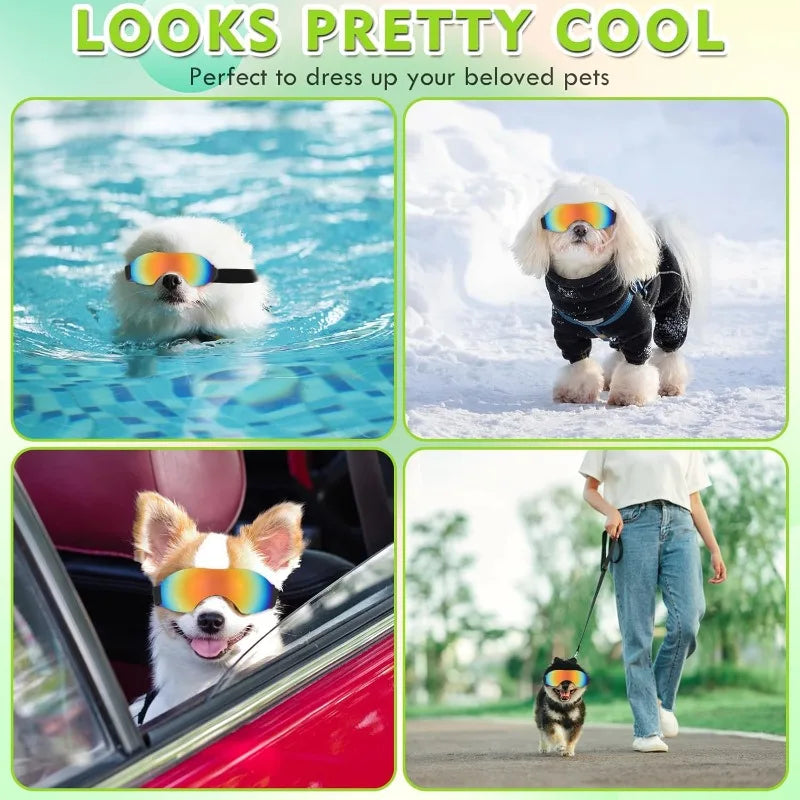 LETVIA Dogs Glasses Windproof Goggles for Large Medium Small Dogs Pet Motorcycle Sunglasses Fashionable Cool Pet Accessories