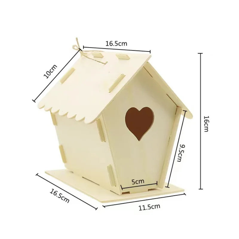 Wood Bird House Nest Birds Breeding Box Bird Parrot Breeding Decorative Cages Pet Accessories Home Balcony Decoration Mating Box
