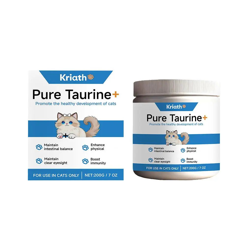 200g Cat Body Health Care Powder 99.9% Pure Taurine VE Zinc Supports Digestion & Enhancing Immunity for Pets with Sensitive Inte