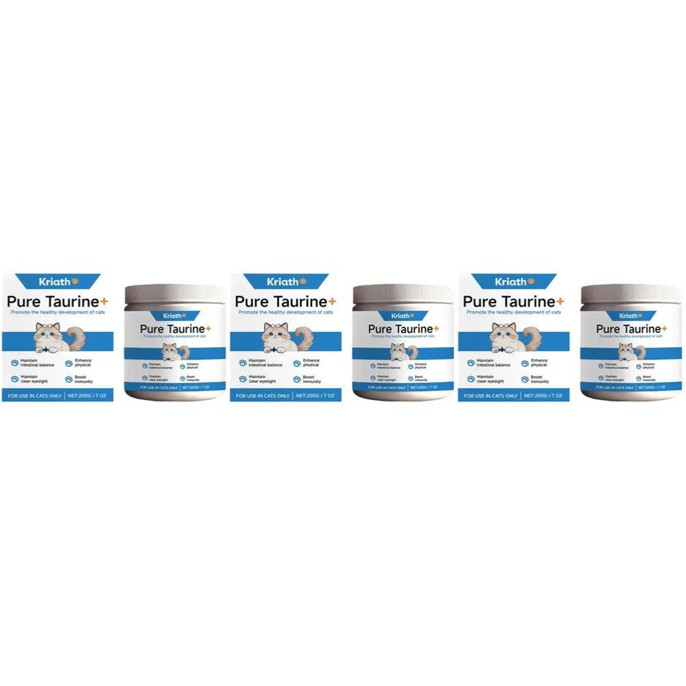 200g Cat Body Health Care Powder 99.9% Pure Taurine VE Zinc Supports Digestion & Enhancing Immunity for Pets with Sensitive Inte
