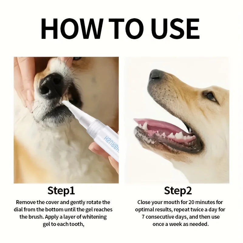 Pet Dental Cleaning Pen - No Brush Needed,Plant-Based Plaque & Tartar Remover,Gentle Teeth Cleaner for Dogs - Bad Breath Control