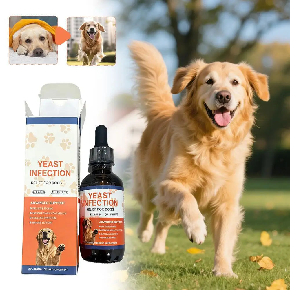 Dog Yeast Infection Relief Supplement 60ml Soothes Itching Supports Skin Coat Health Boost Immunity For All Ages Breeds