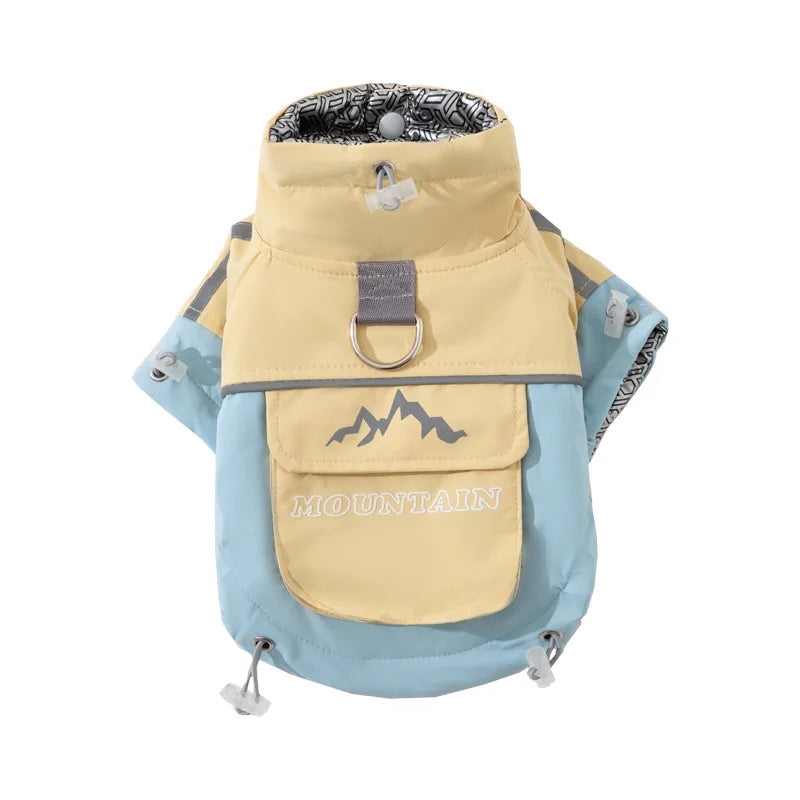Dog Clothes Winter Thick Functional Travel 3-Proof Down Jacket for Small Dog Cold-Resistant Outdoor Windproof Pet Outfit