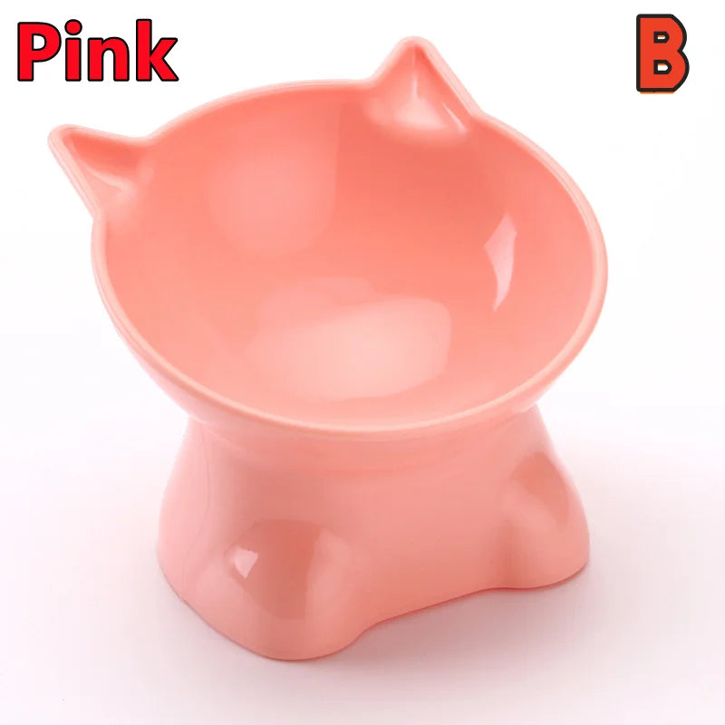 N Hot Cat Bowl High Foot Dog Bowl 45°Neck Protector Cat Pet Food Water Bowl Pet Feeding Cup Pet Feeder Bow