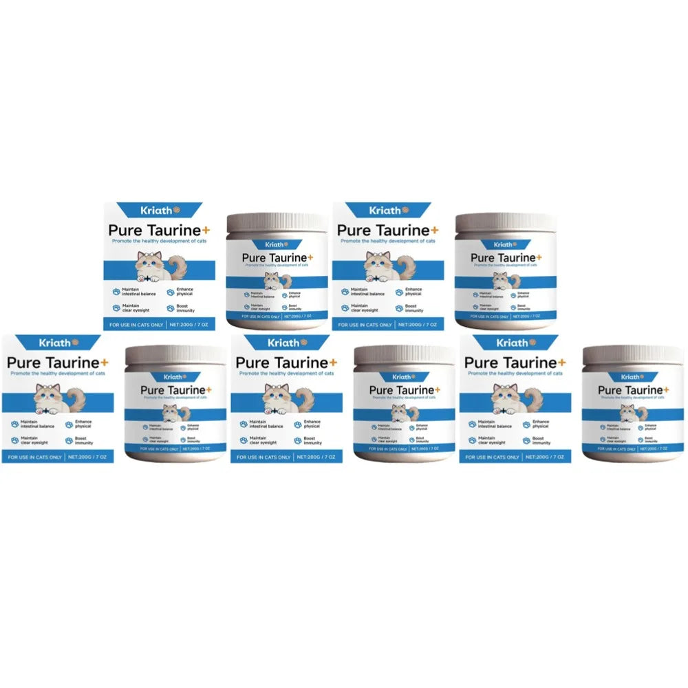 200g Cat Body Health Care Powder 99.9% Pure Taurine VE Zinc Supports Digestion & Enhancing Immunity for Pets with Sensitive Inte