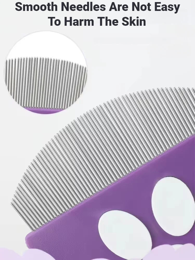 Flea Comb for Cats & Dogs‑Pet Grooming Comb Curved Design For Face & Body Mini Detangling Brush For Pets
