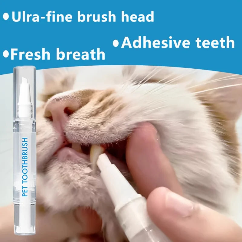 Pet Dental Cleaning Pen - No Brush Needed,Plant-Based Plaque & Tartar Remover,Gentle Teeth Cleaner for Dogs - Bad Breath Control