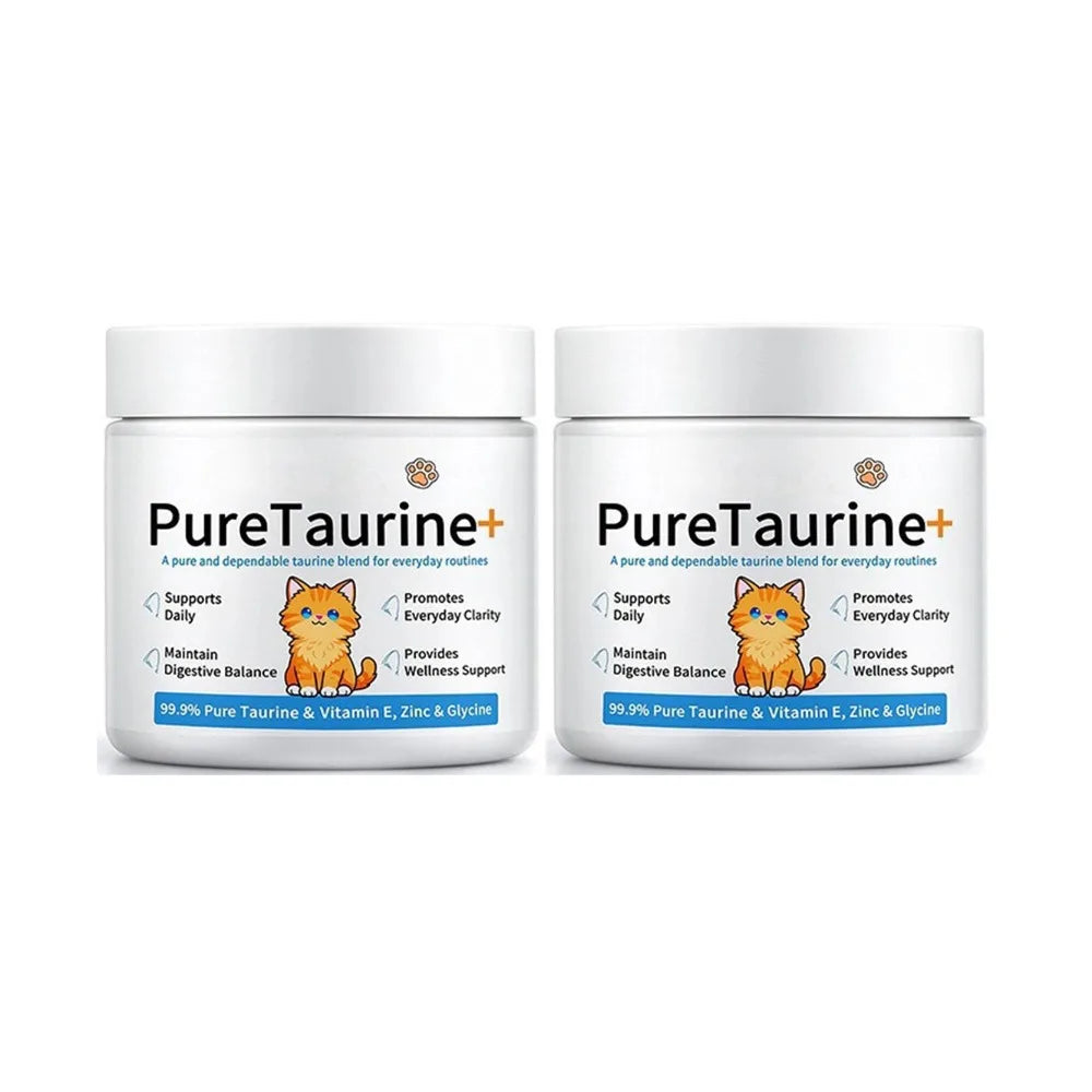 200g Cat Body Health Care Powder 99.9% Pure Taurine VE Zinc Supports Digestion & Enhancing Immunity for Pets with Sensitive Inte
