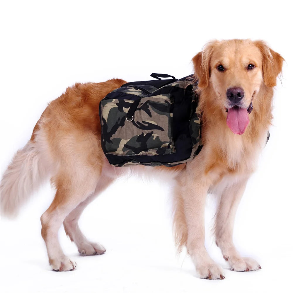 Waterproof Camouflage Pet Backpack Adjustable Dog Saddle Bag For Medium Large Dog Hiking Travel Outdoor Pet Accessories